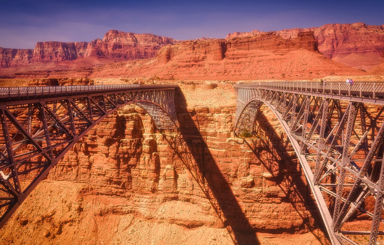 Фото обои United States, Arizona, Marble Canyon, two bridges