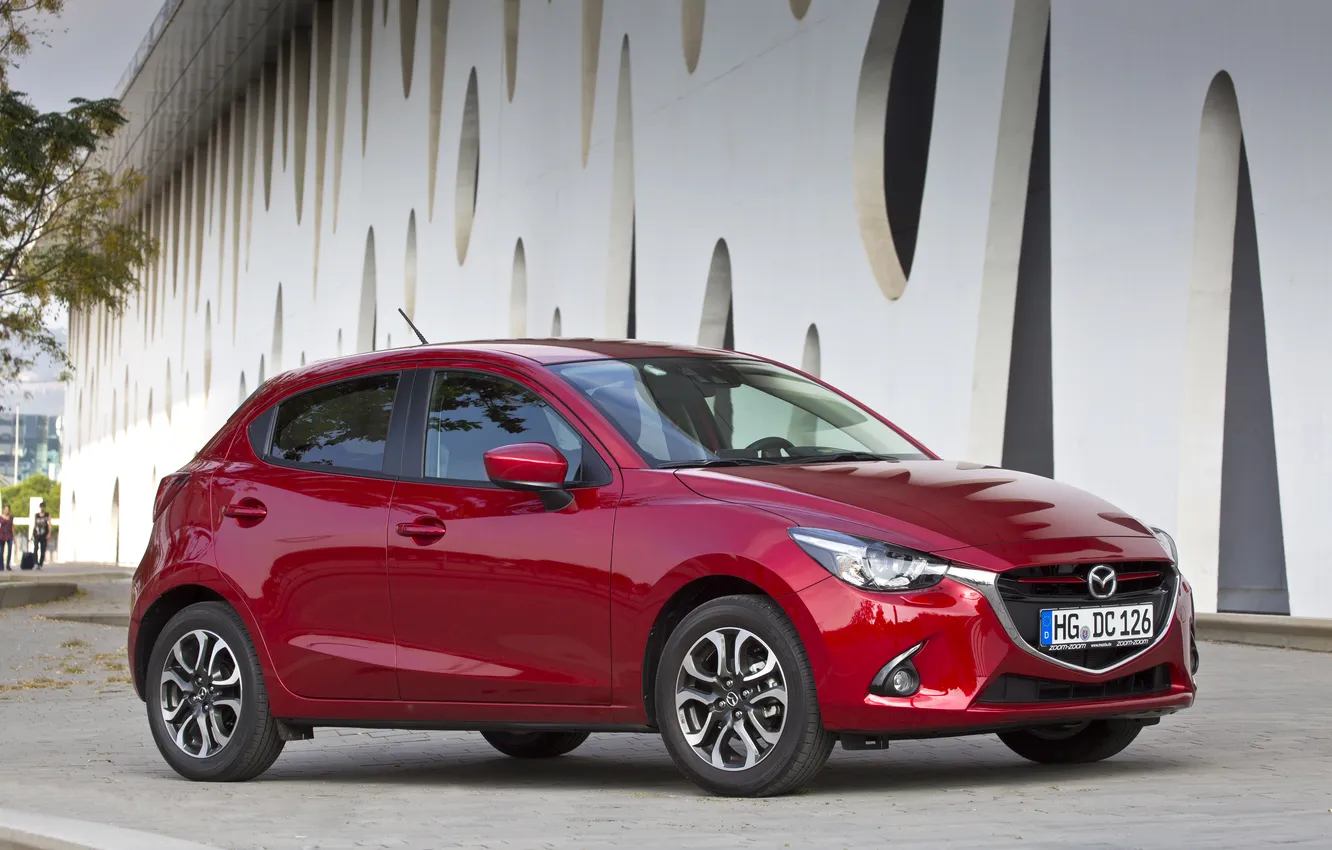 Фото обои фото, Mazda, Автомобиль, Бордовый, 2014, Металлик, Mazda 2
