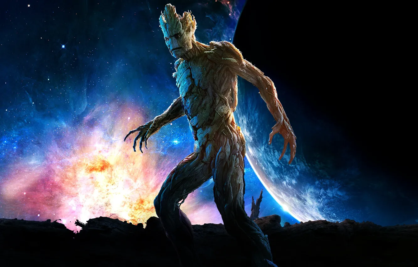 Фото обои космос, планета, space, planet, Стражи Галактики, Groot, Грут, Guardians Of Galaxy