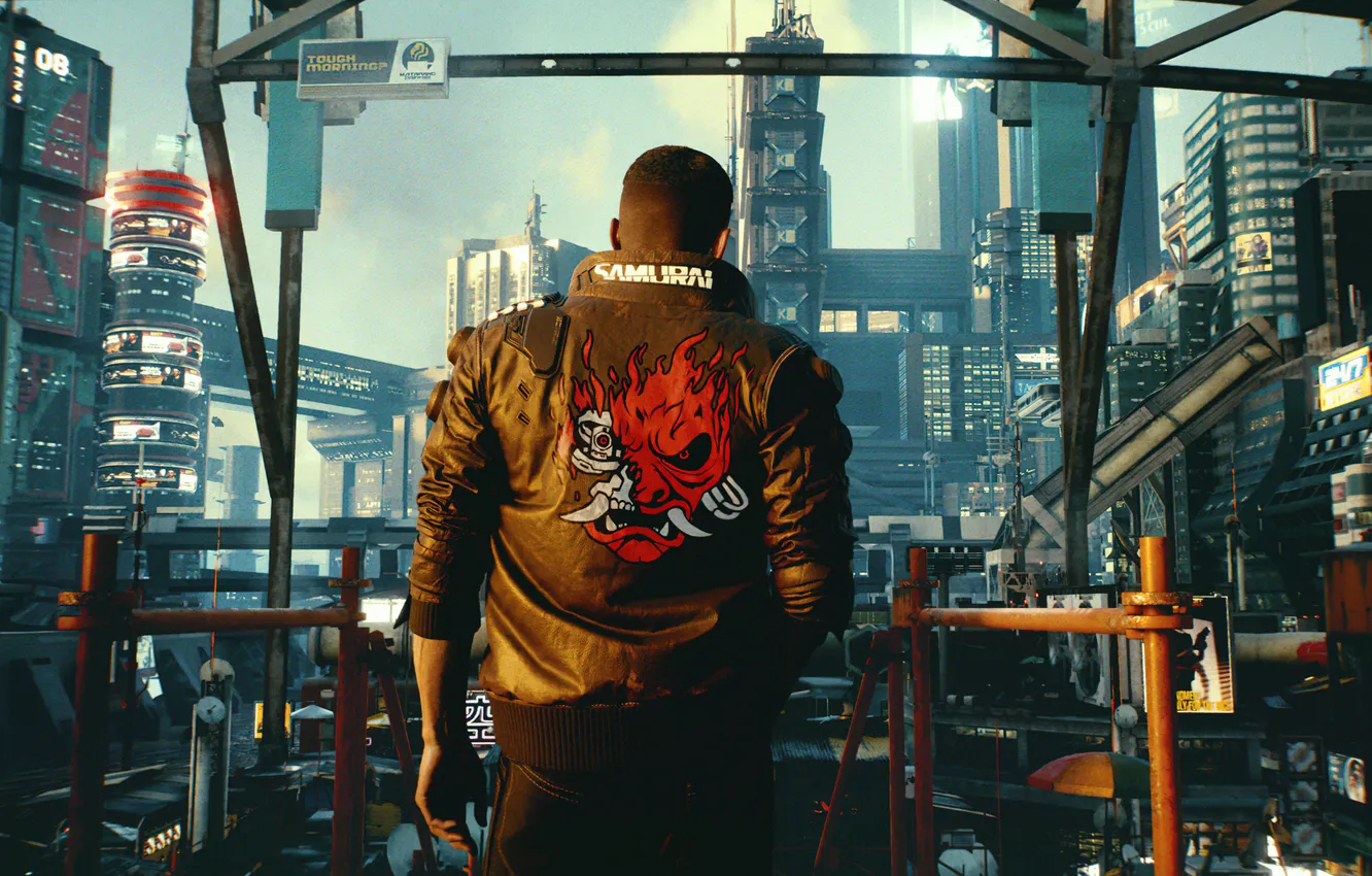 Фото обои Games, Cyberpunk 2077, Dystopian, V Cyberpunk, Samurai jacket