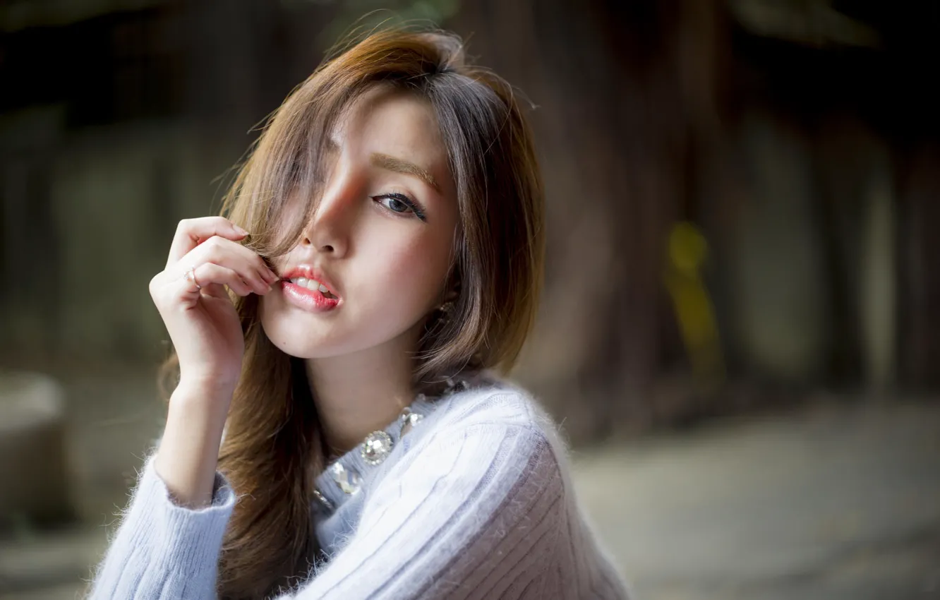 Фото обои mood, women, face, asian, portrait