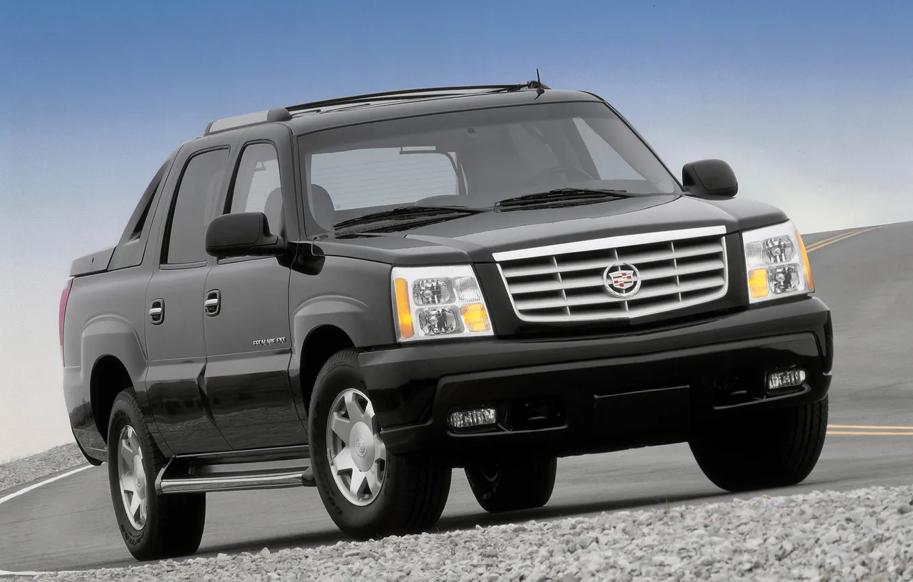 Фото обои черный, black, кадиллак, cadillac, escalade, ext, эскалейд