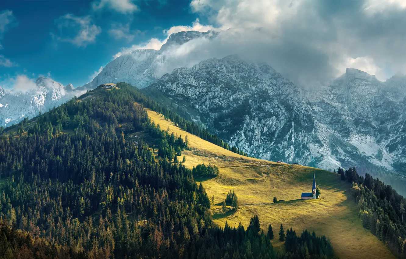 Фото обои облака, горы, Германия, Бавария, Альпы