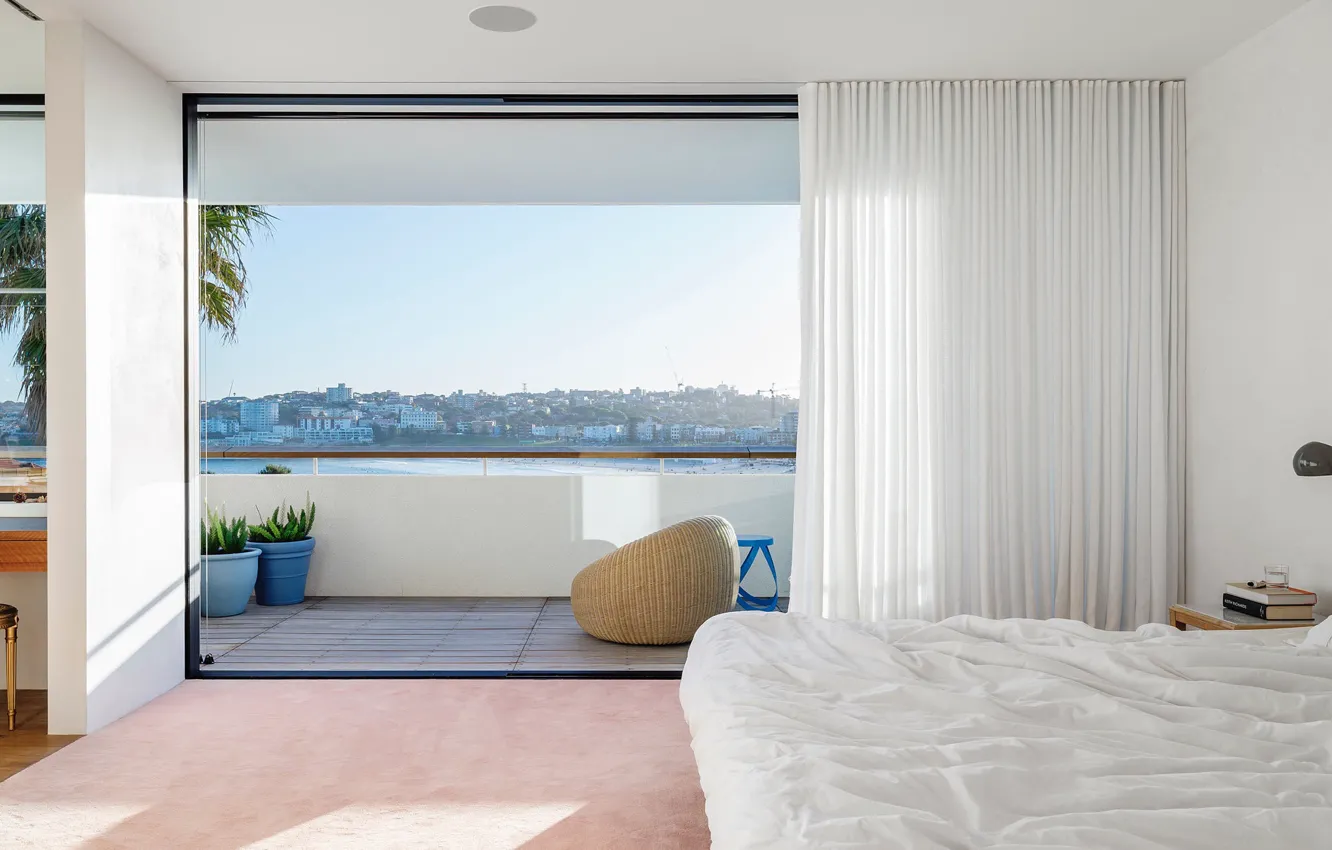 Фото обои интерьер, балкон, спальня, Australia, Sydney, House In North Bondi Cheap
