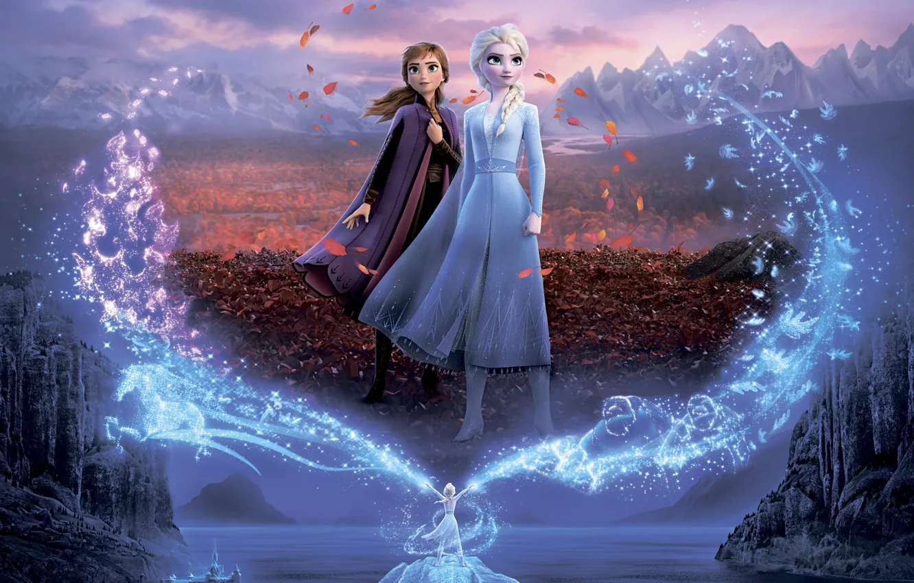 Фото обои мультик, мультфильм, Frozen, Анна, Anna, Elsa, Эльза, Холодное Сердце
