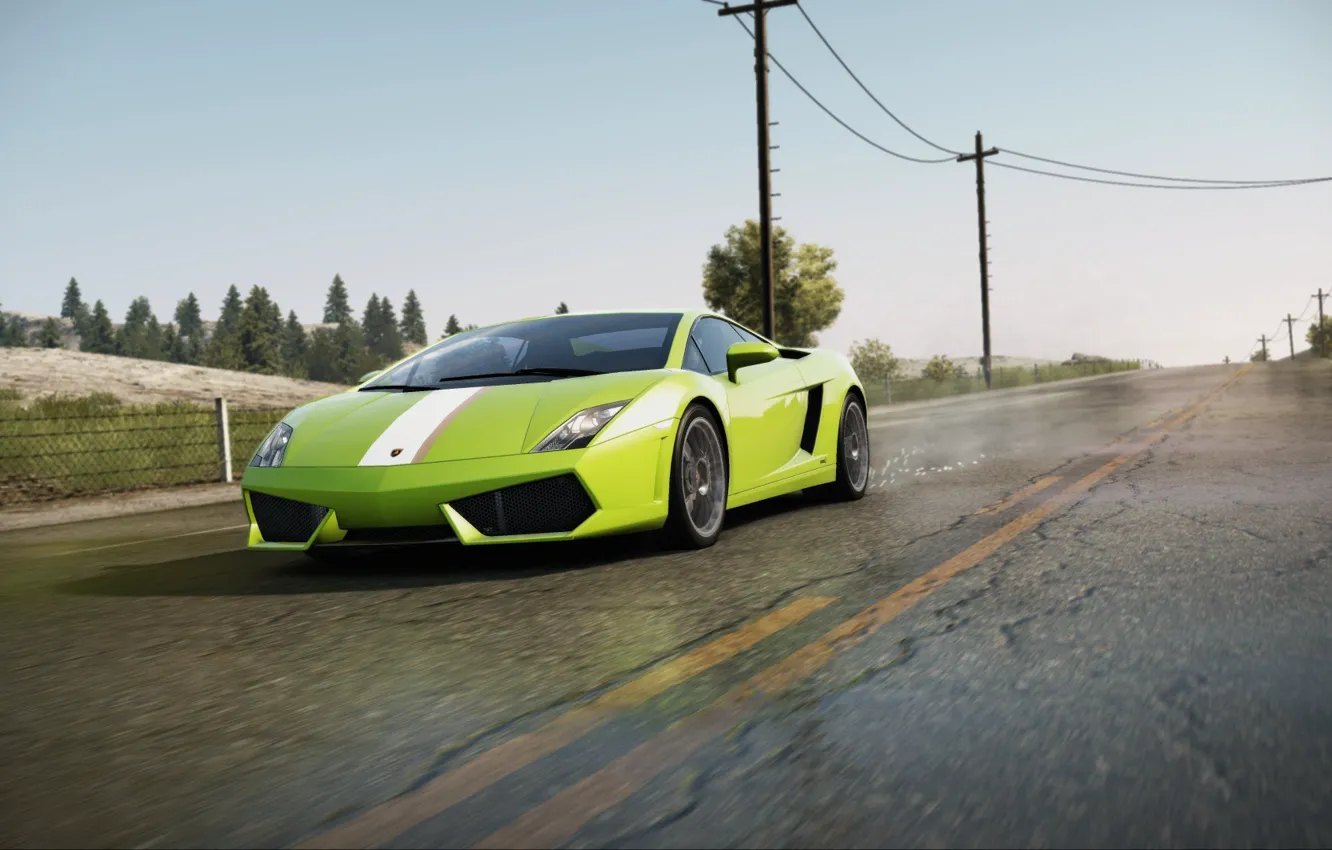 Фото обои дорога, Lamborgini, Need for speed, Hot pursuit