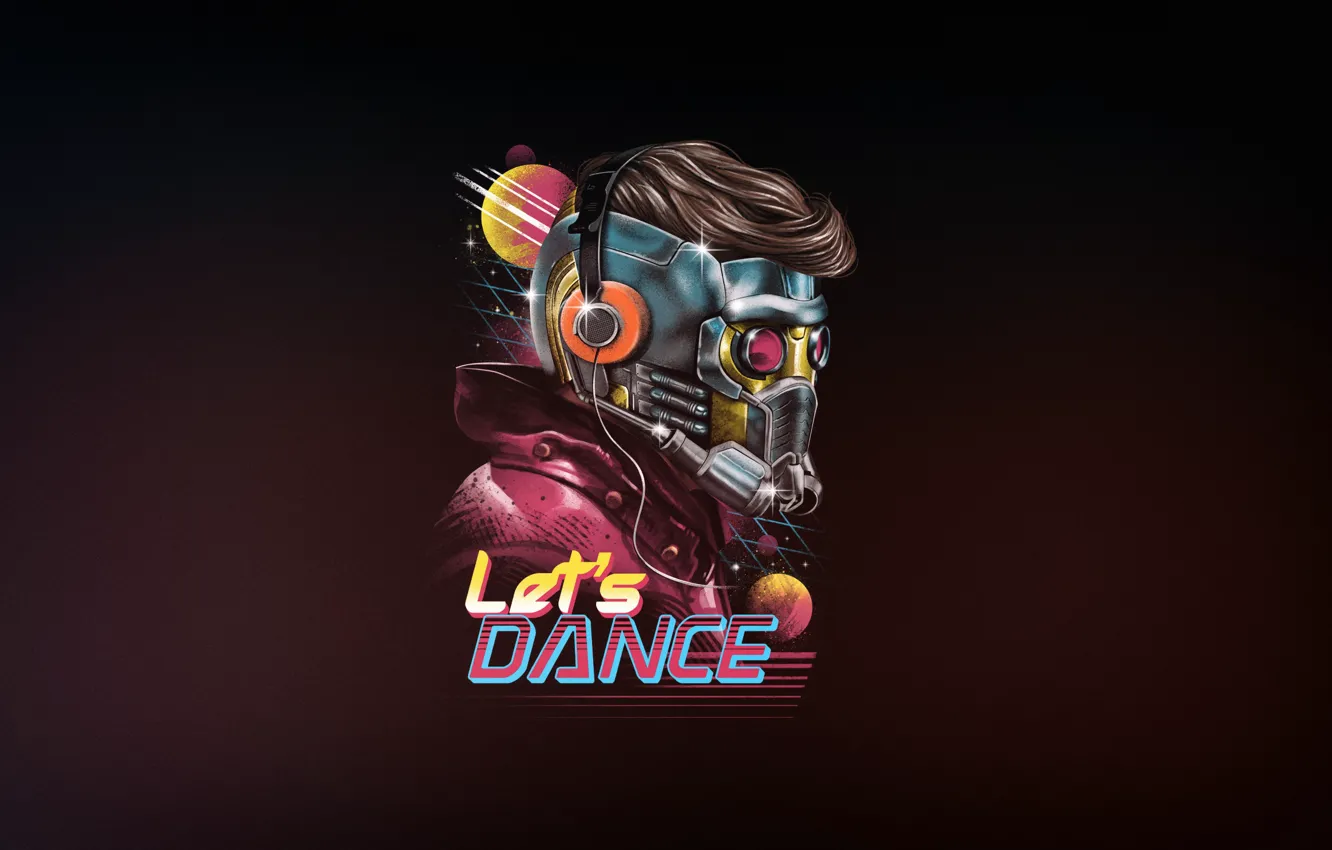 Фото обои Минимализм, Арт, Dance, Neon, Lord, Стражи Галактики, 80's, Synth