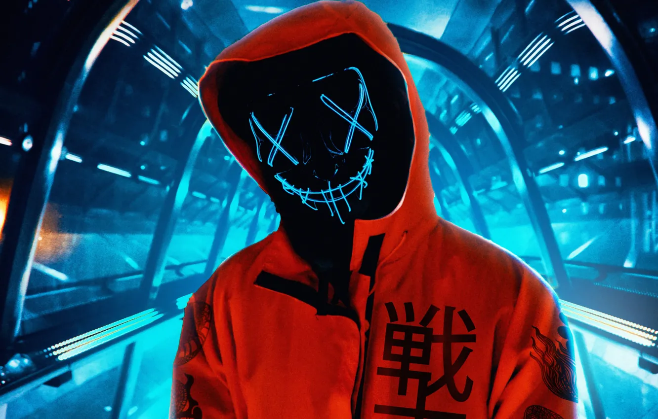 Обои тоннель, Anonymous, Mask, Smiling, цифровой арт, Аноним ...