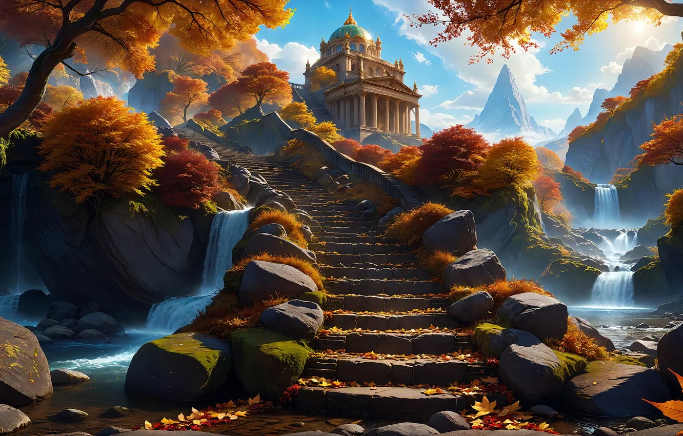 Фото обои staircase, temple, casa