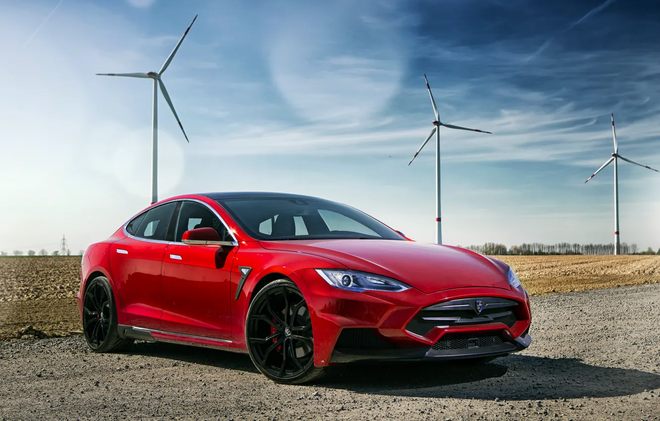 Фото обои Tesla, Model S, тесла, электрокар, 2015, Larte Design, Elizabeta