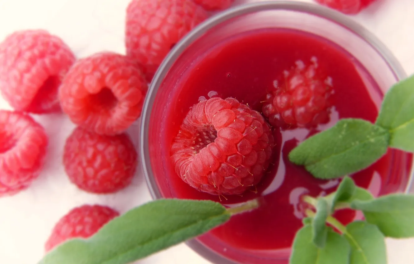 Фото обои ягоды, напиток, мята