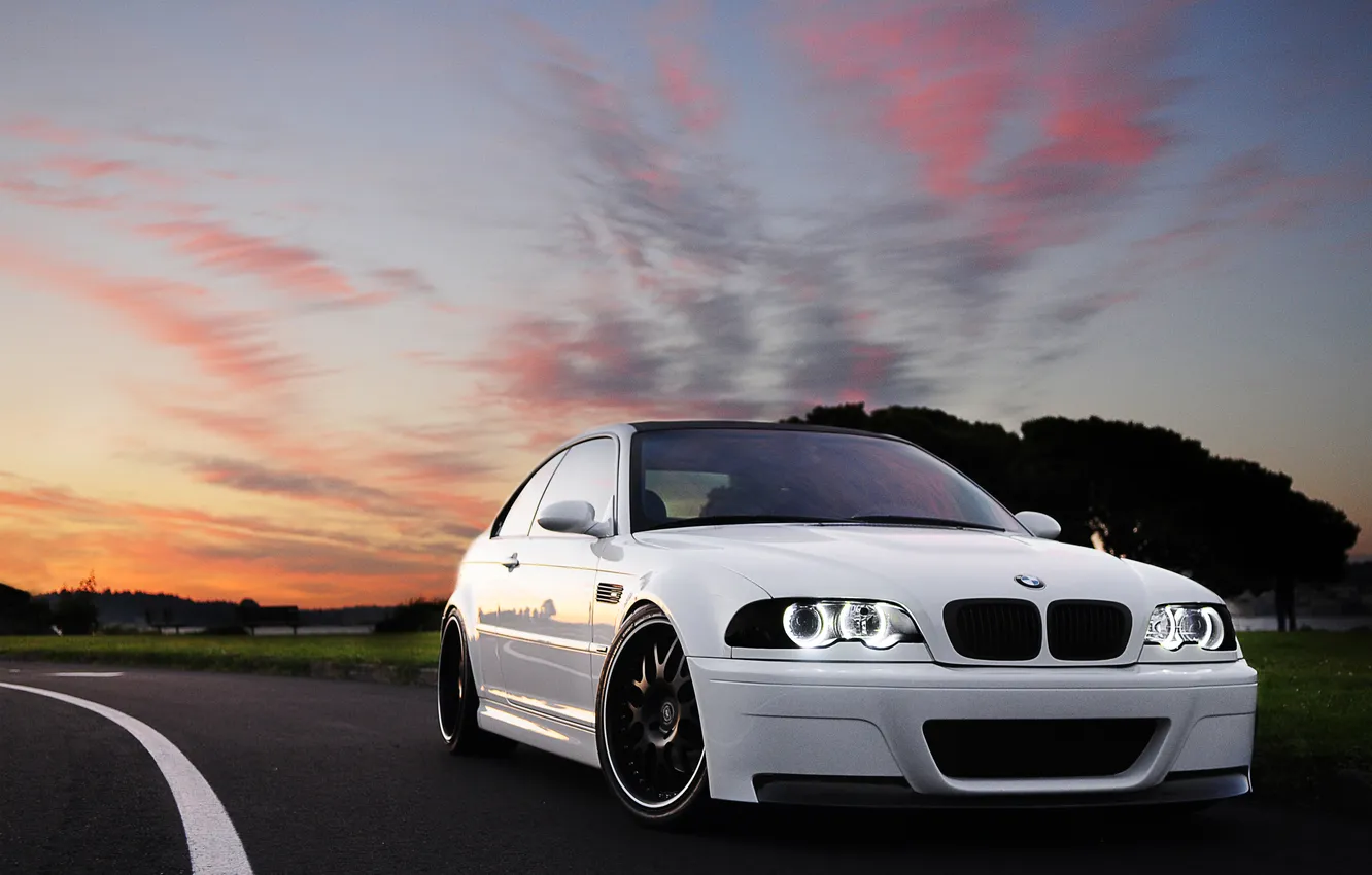 Фото обои закат, тюнинг, BMW