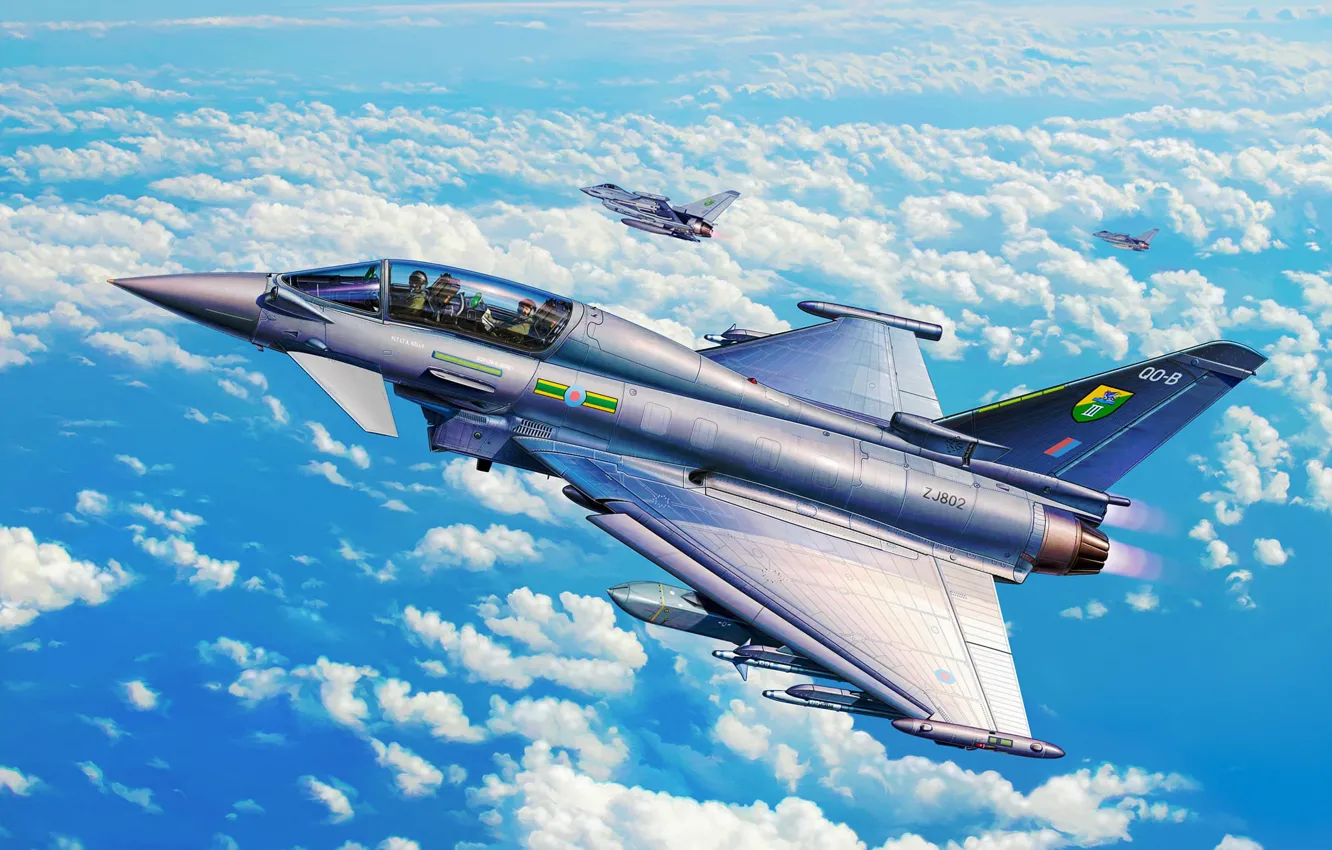 Фото обои war, art, painting, jet, Eurofighter TYPHOON (Twin seater)