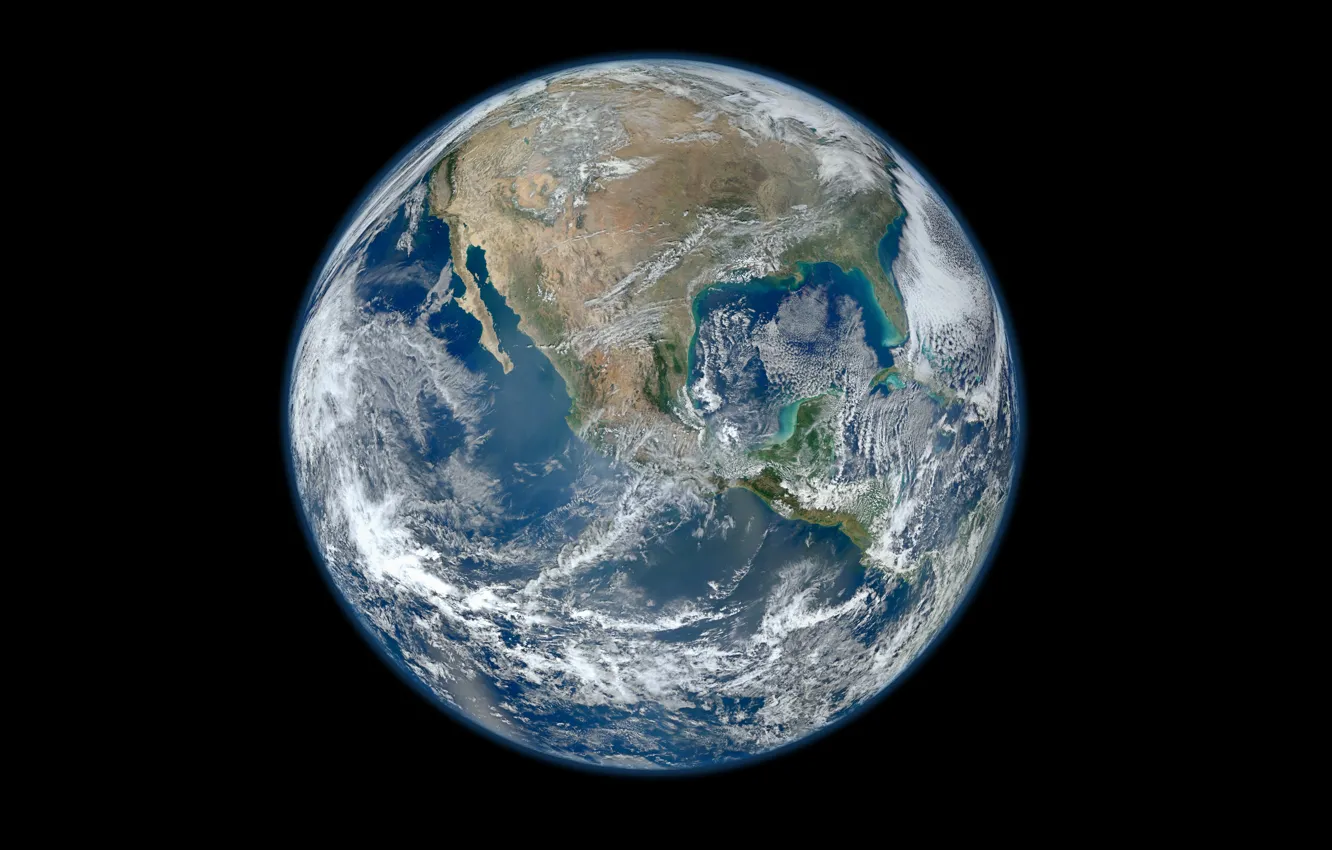 Фото обои космос, планета, Земля, материки, полушария, океаны