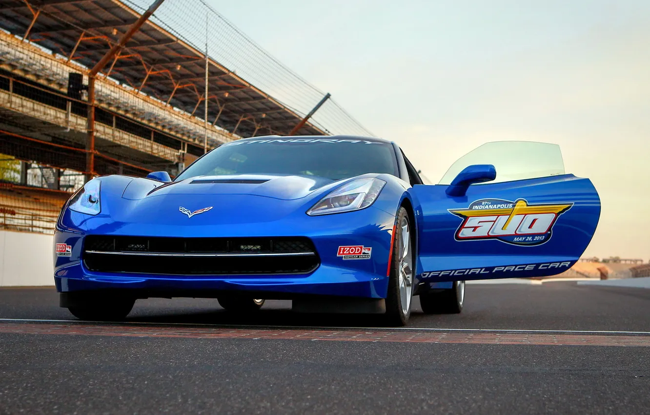 Фото обои Corvette, Chevrolet, дверь, передок, корвет, Stingray, Pace Car, Indy 500