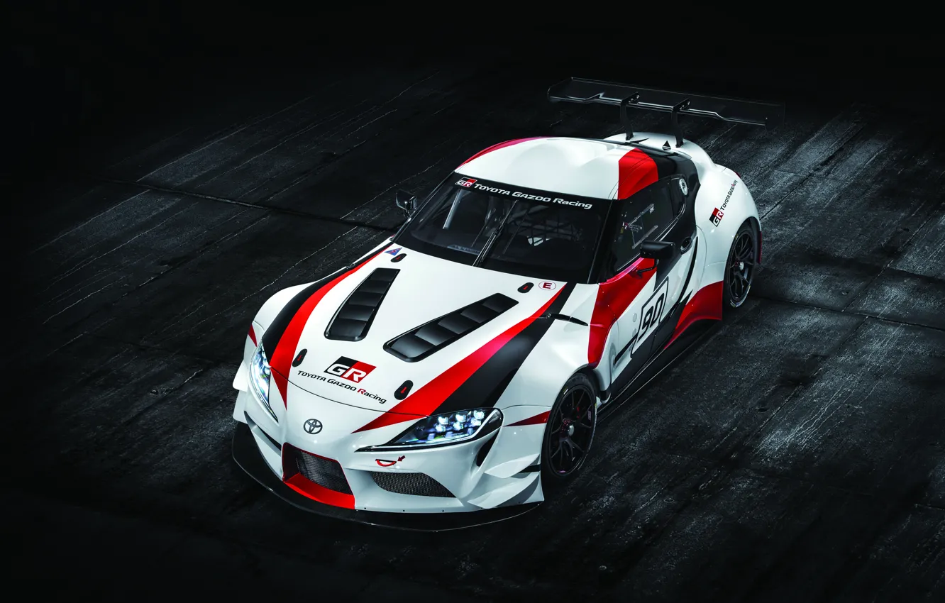 Фото обои купе, Toyota, 2018, антикрыло, GR Supra Racing Concept