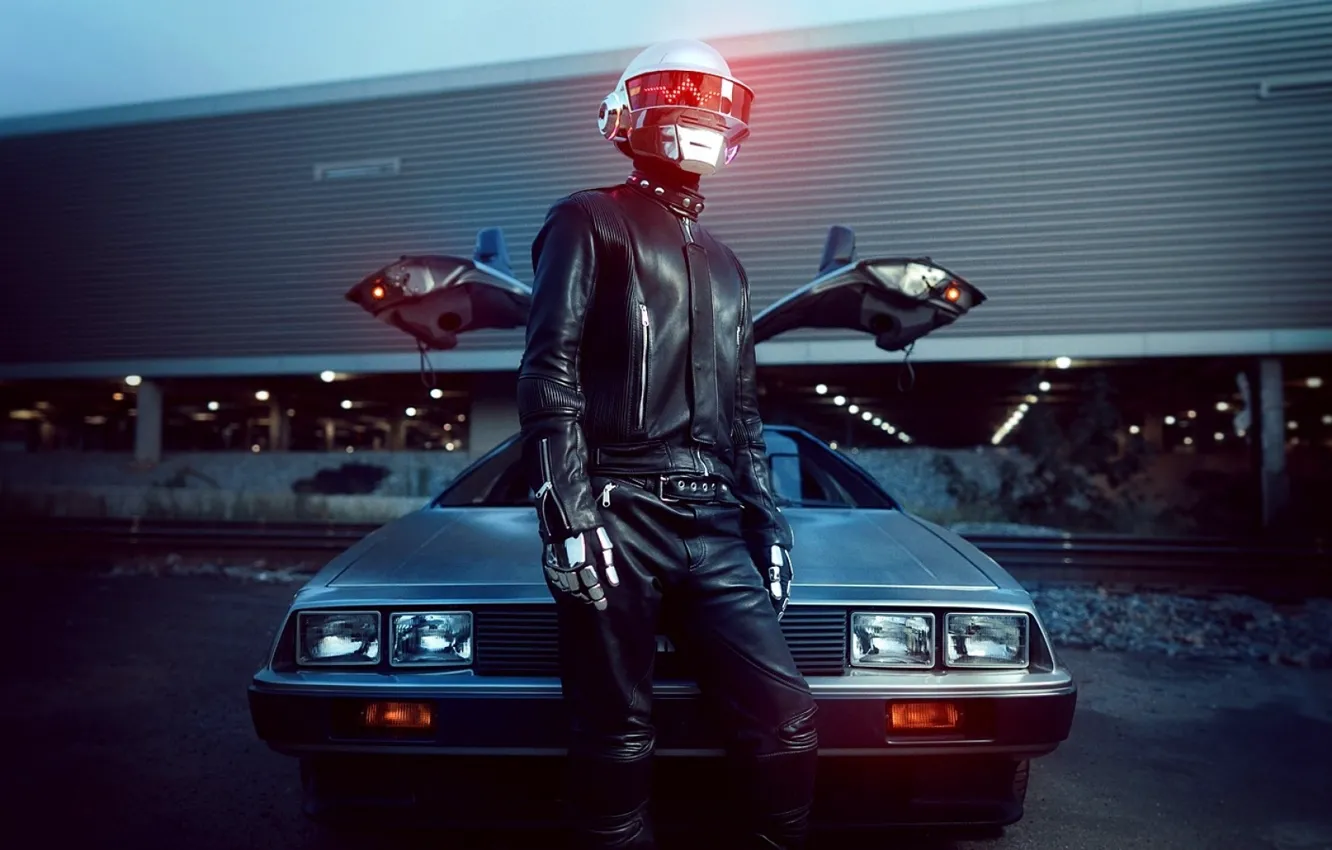 Фото обои car, music, light, silver, black, Daft Punk, Man, led