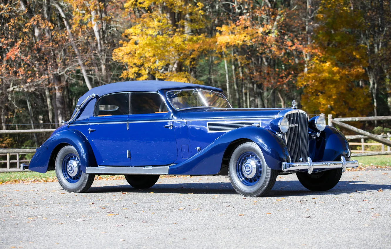 Фото обои осень, синий, ретро, Maybach, autumn, 1938, Cabriolet, SW38