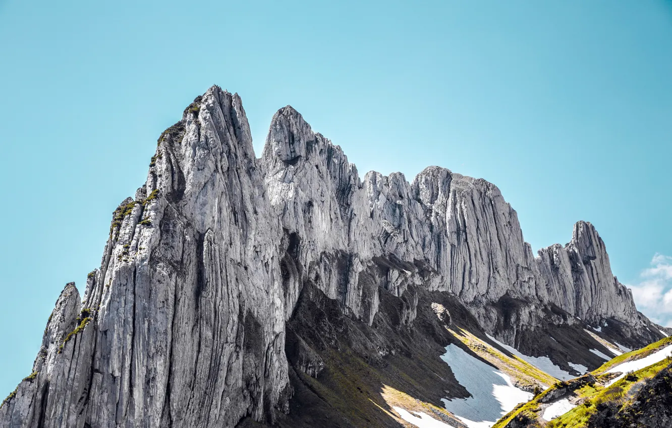 Фото обои Швейцария, Switzerland, Аппенцелльские Альпы, Appenzell Alps, Горный пик, Mountain Peak