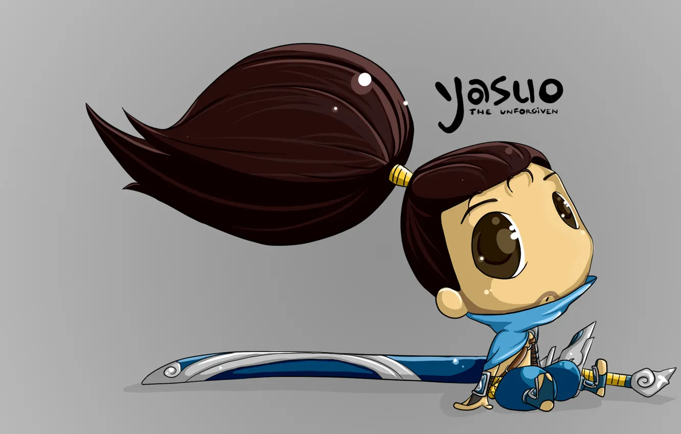 Фото обои chibi, art, lol, league of legends, the unforgiven, yasuo