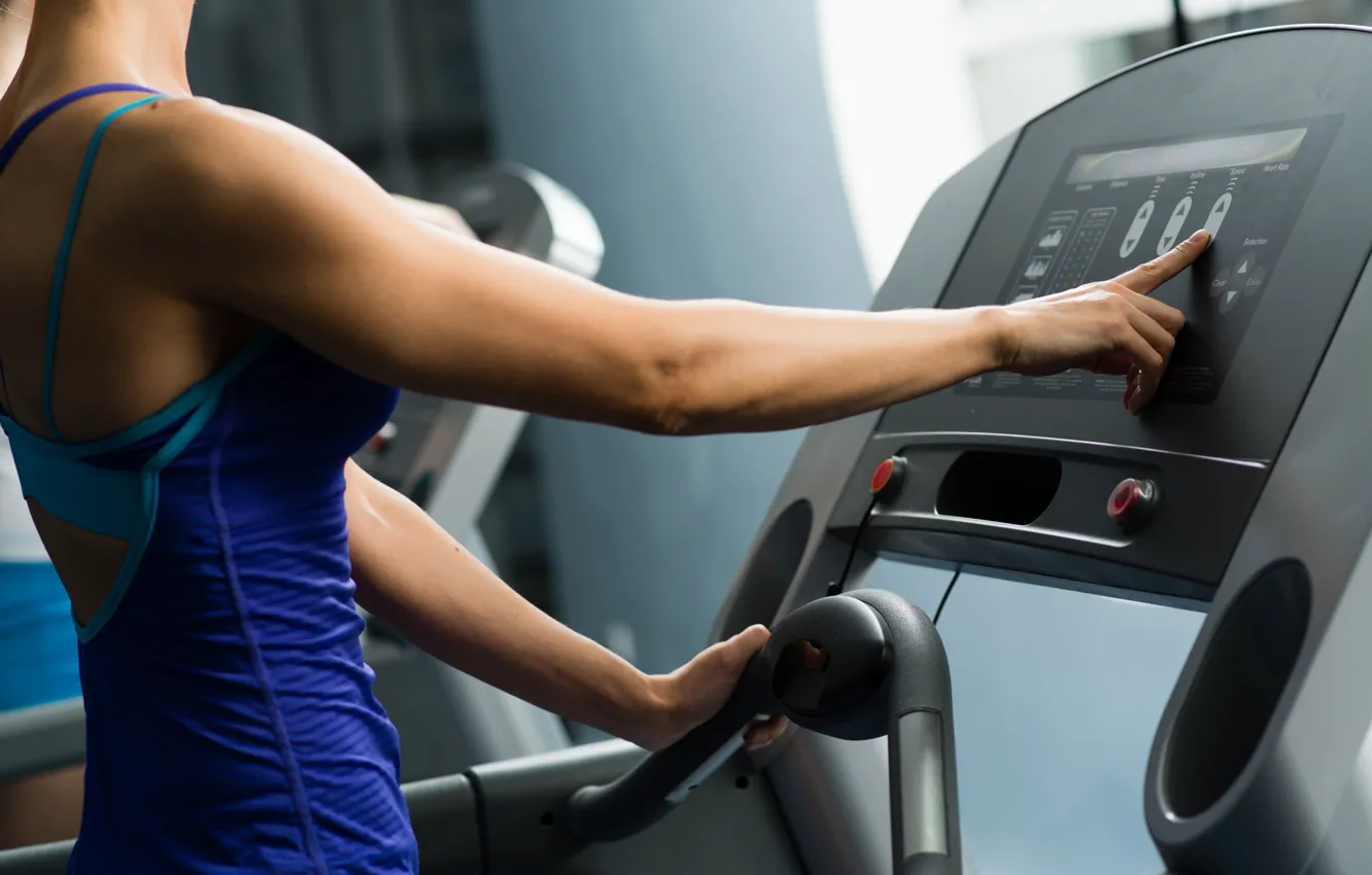 Фото обои machine, fitness, gym, treadmill