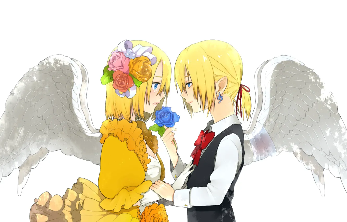 Фото обои фон, ангелы, Vocaloid, Вокалоид