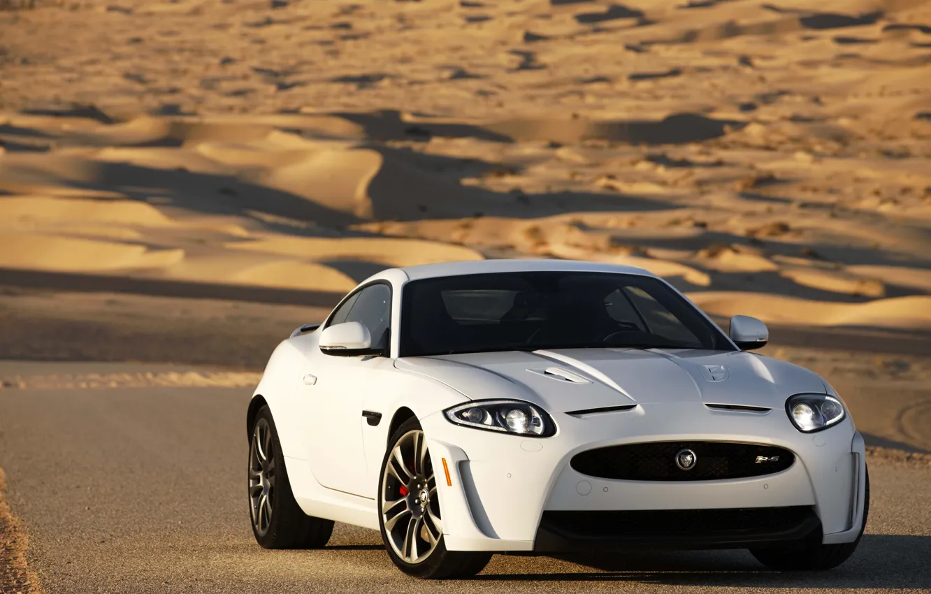 Фото обои Jaguar, white, Coupe, XKR-S