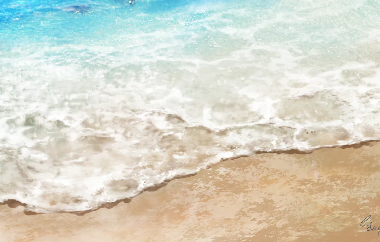 Фото обои море, волны, пляж