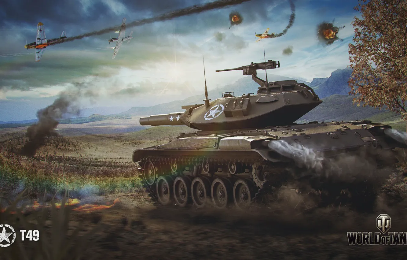 Фото обои США, WoT, World of Tanks, T49