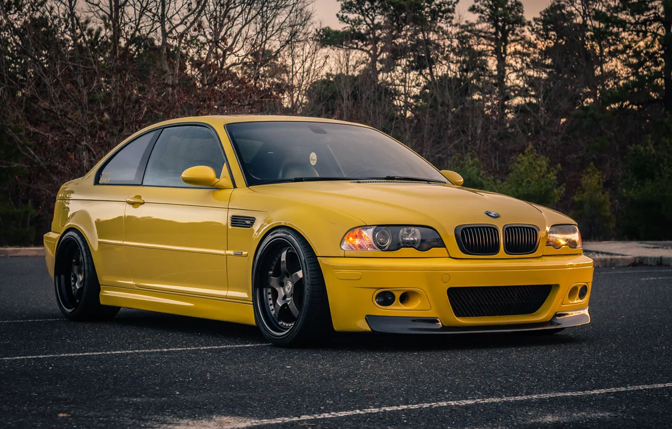 Фото обои BMW, Yellow, E46, M3