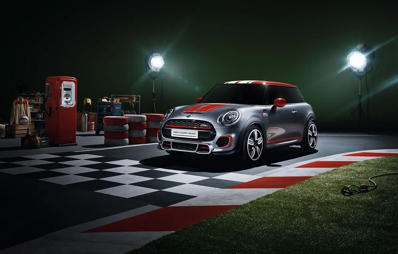 Фото обои Concept, Mini, концепт, полумрак, передок, Мини, John Cooper Works