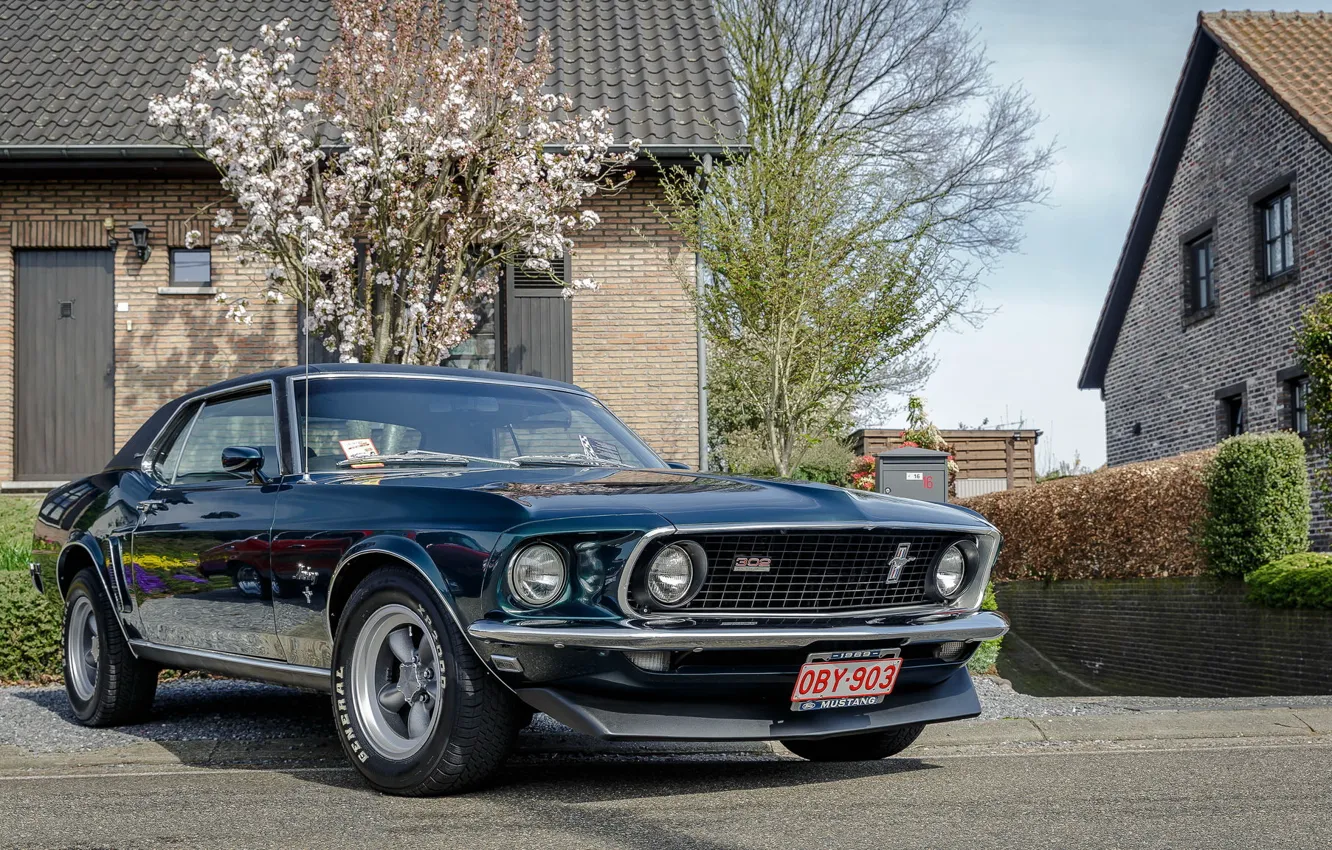 Фото обои Mustang, Ford, 1969, house