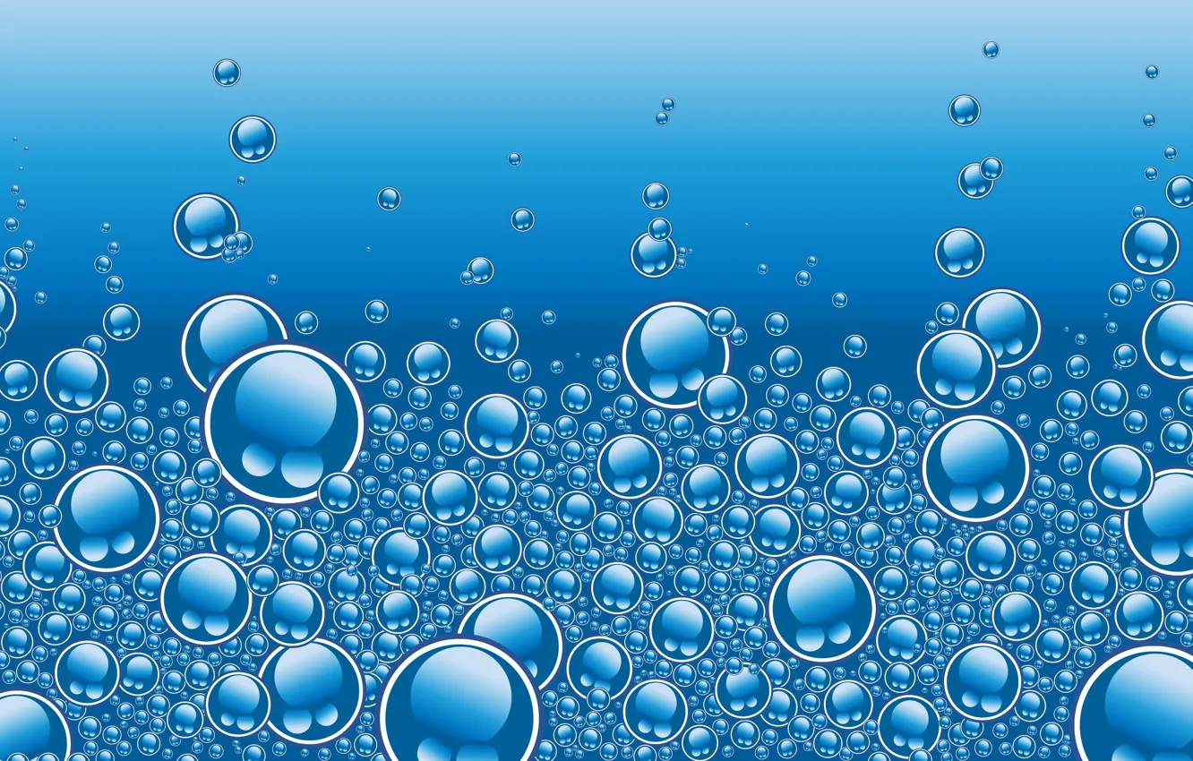 Фото обои вода, пузыри, голубой
