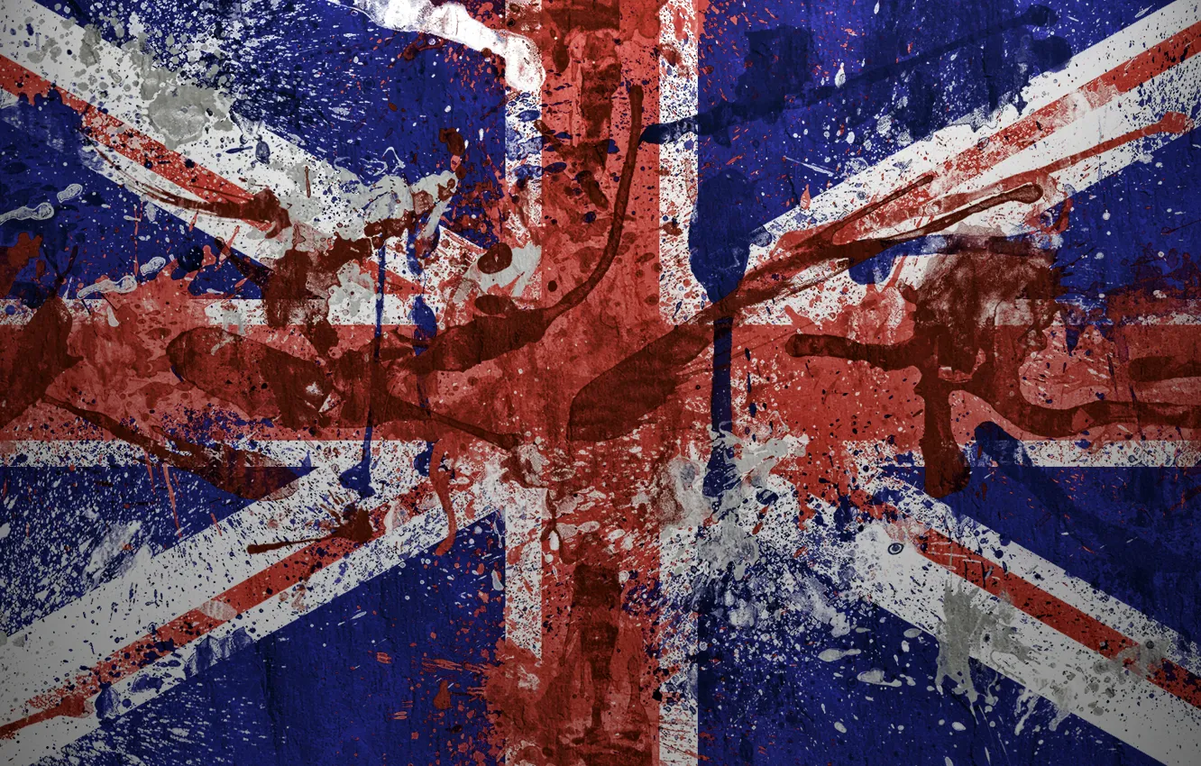 Фото обои краски, флаг, Великобритания, flag, Great Britain