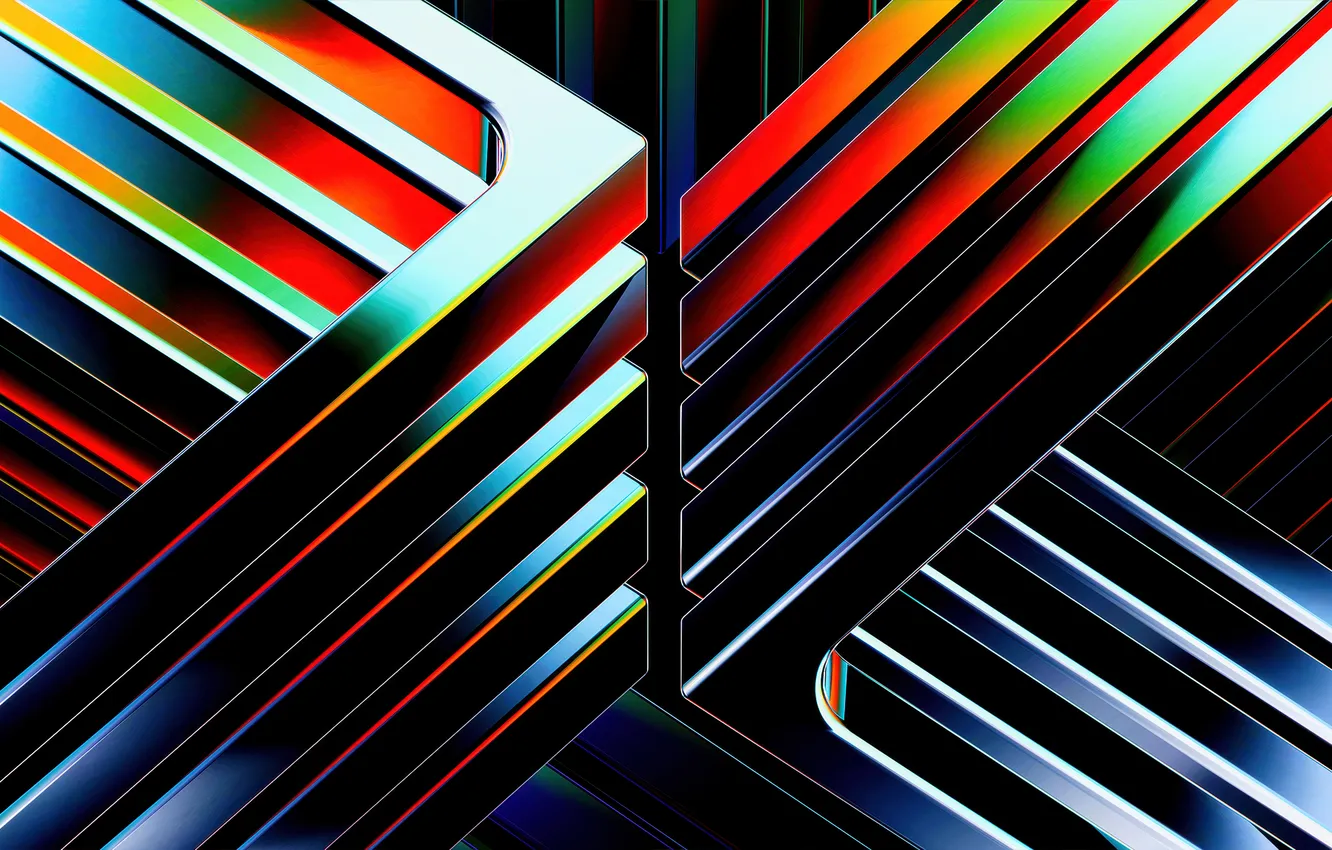 Фото обои абстракция, digital art, цифровое искусство, Vibrant, Яркие неоновые линии, Neon lines