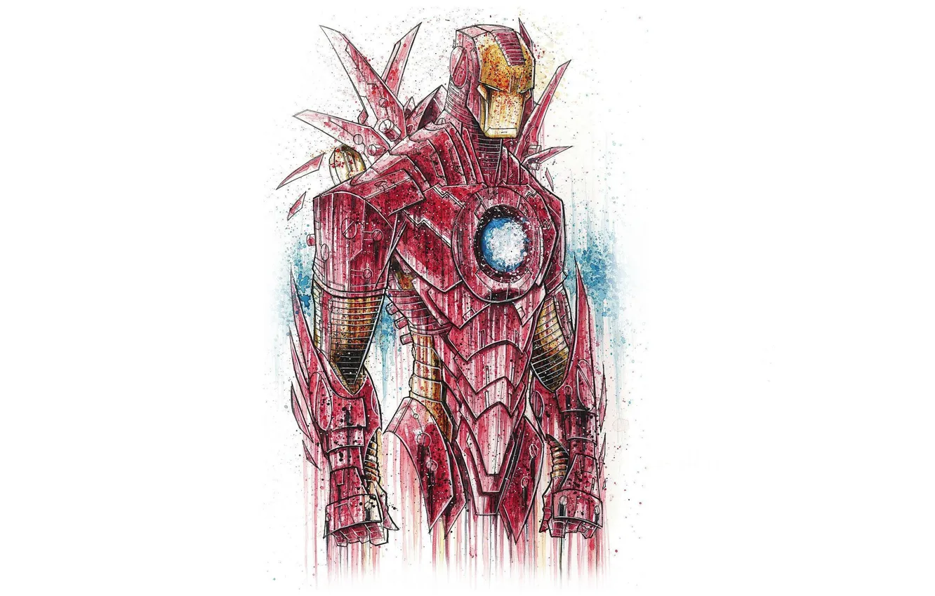 Фото обои рисунок, костюм, броня, Железный человек, Iron man