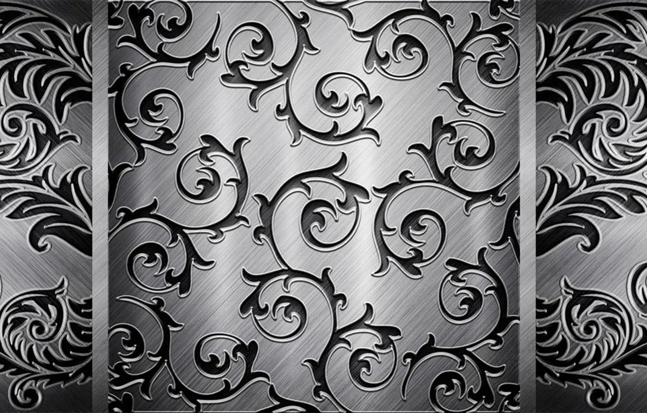 Фото обои серый, узор, сталь, черный, винтажная текстура