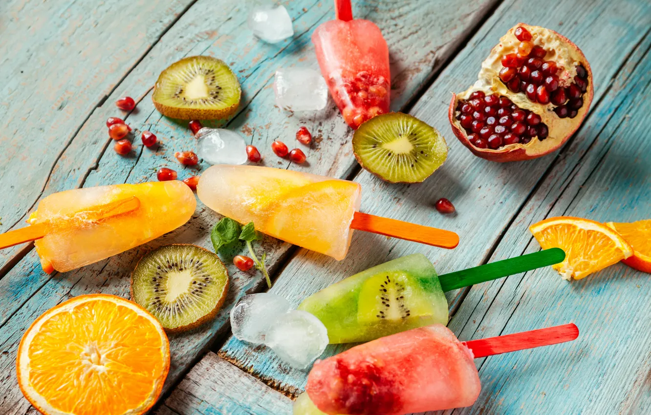 Фото обои фрукты, мороженное, фруктовый лед