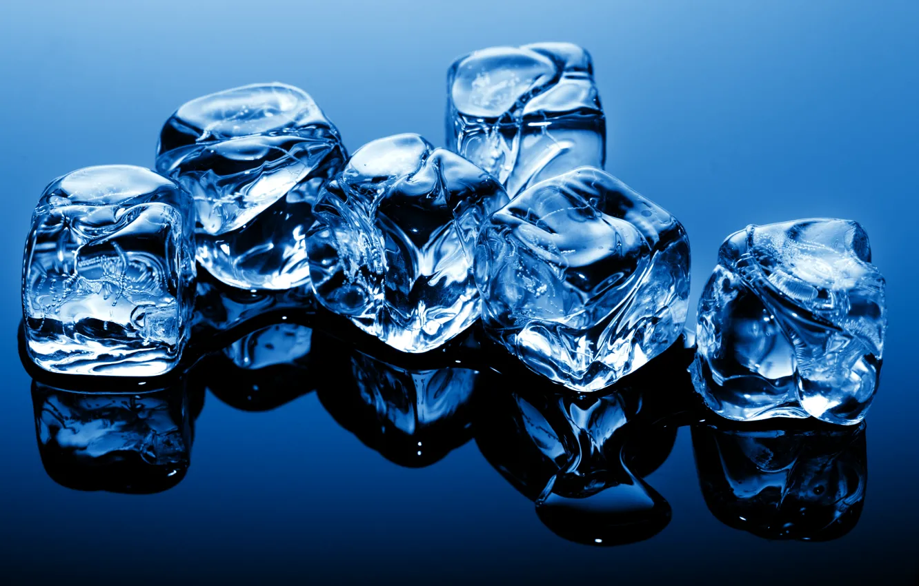 Фото обои лед, вода, кубики