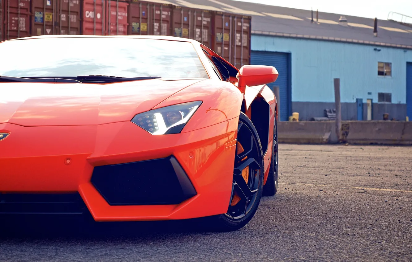 Фото обои cars, auto, cars walls, orange, supercars, обои авто, race car, lamborghini aventador lp700-4