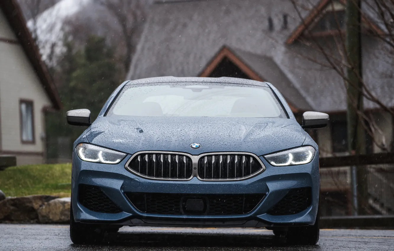 Фото обои купе, BMW, 2018, сырость, 8-Series, 2019, бледно-синий, M850i xDrive