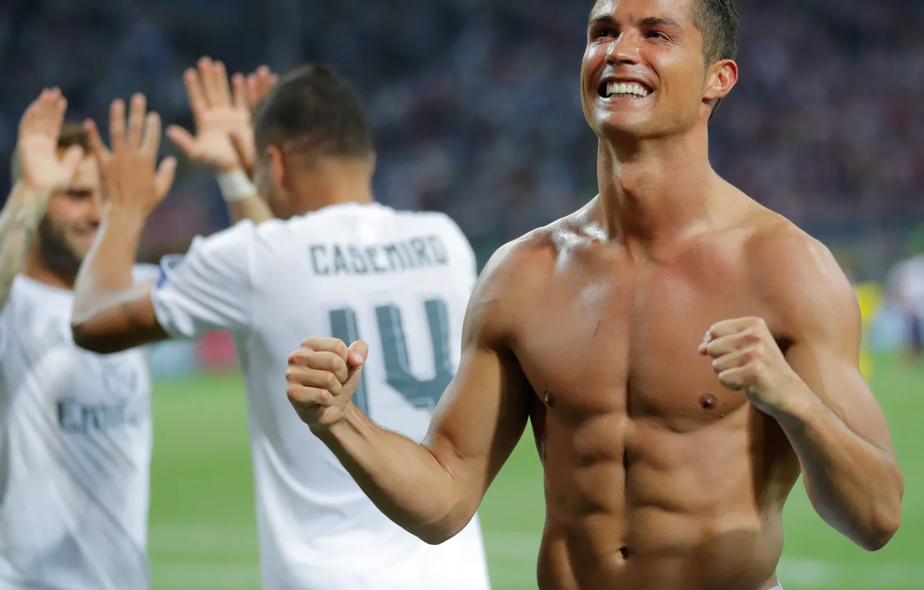 Фото обои радость, футбол, победа, форма, Cristiano Ronaldo, футболист, финал, крик