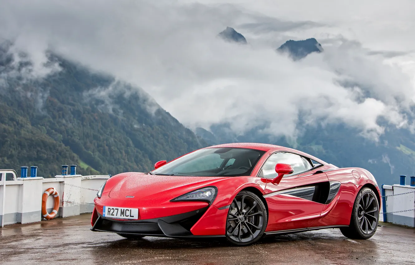 Фото обои McLaren, Красный, Автомобиль, Coupe, Металлик, 540C, 2015-16