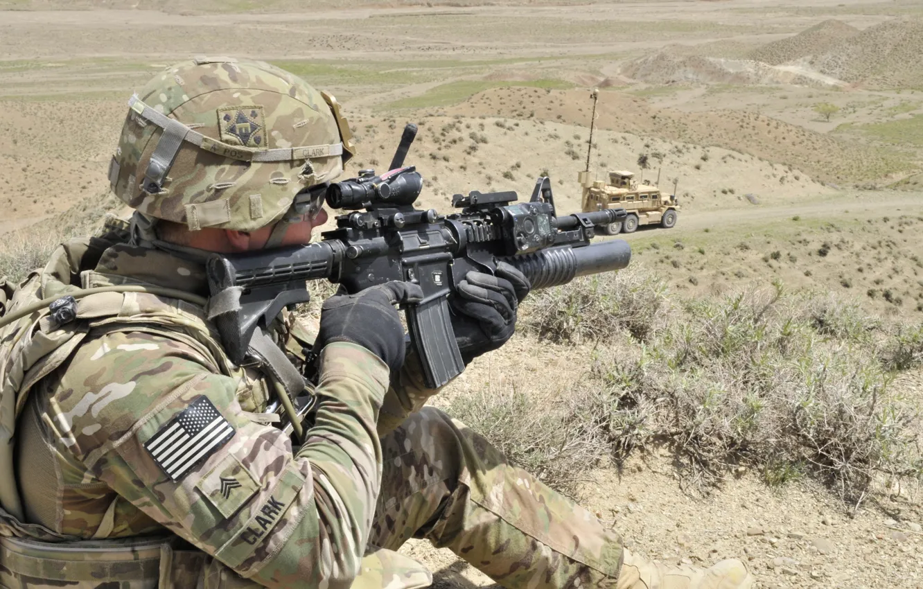 Фото обои оружие, солдат, Афганистан