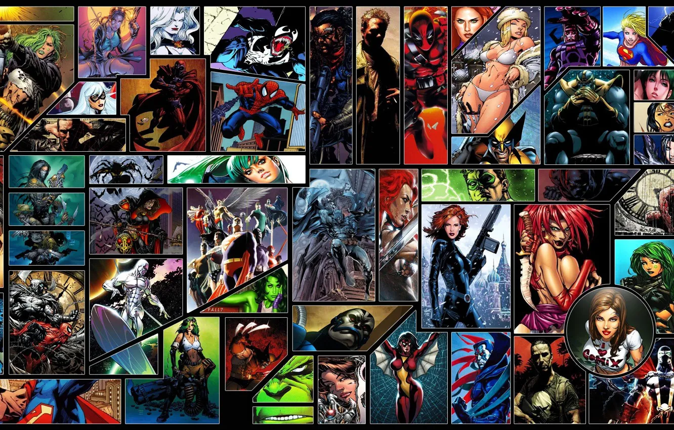 Фото обои Superheroes, комиксы, Marvel, марвел, супергерои, Marvel Comics, comix, DC Comix