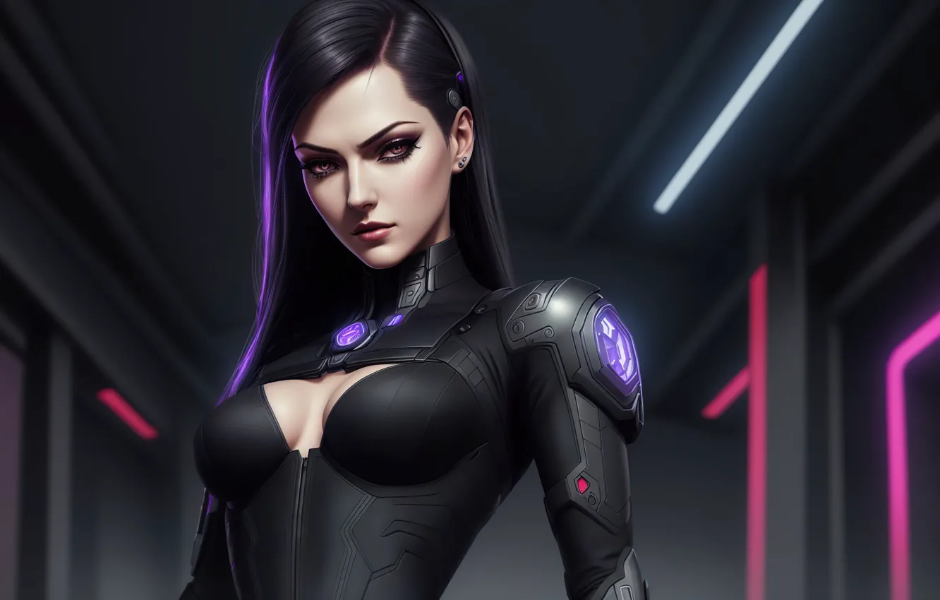 Фото обои girl, fantasy, armor, art, cyberpunk, digital art, fantasy art, fantasy girl