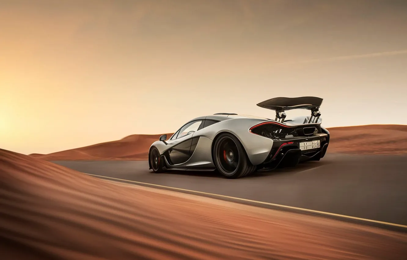 Фото обои McLaren, Дорога, Пустыня, Скорость, Speed, Road, Supercar, Hypercar