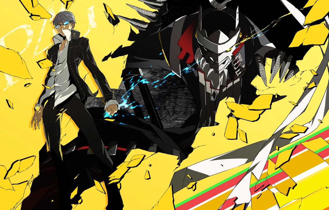 Фото обои персонажи, Персона 4, Persona 4, жёлтый фон