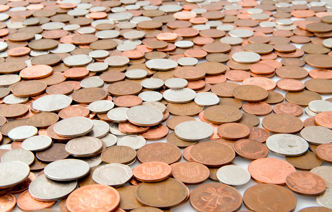 Фото обои metal, money, coins