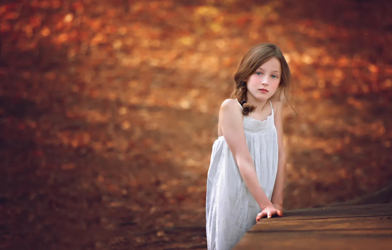 Фото обои грусть, девочка, краски осени, Melanie Weyer